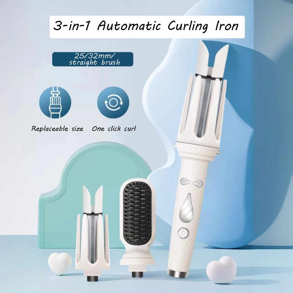 3 in 1 Automatic Hair Curler 25/32MM Electric Straightening Comb Auto Rotating Ceramic Hair Roller Curling Iron Wand Hair Waver
3 in 1 Automatic Hair Curler 25/32MM Electric Straightening Comb Auto Rotating Ceramic Hair Roller Curling Iron Wand Hair Waver