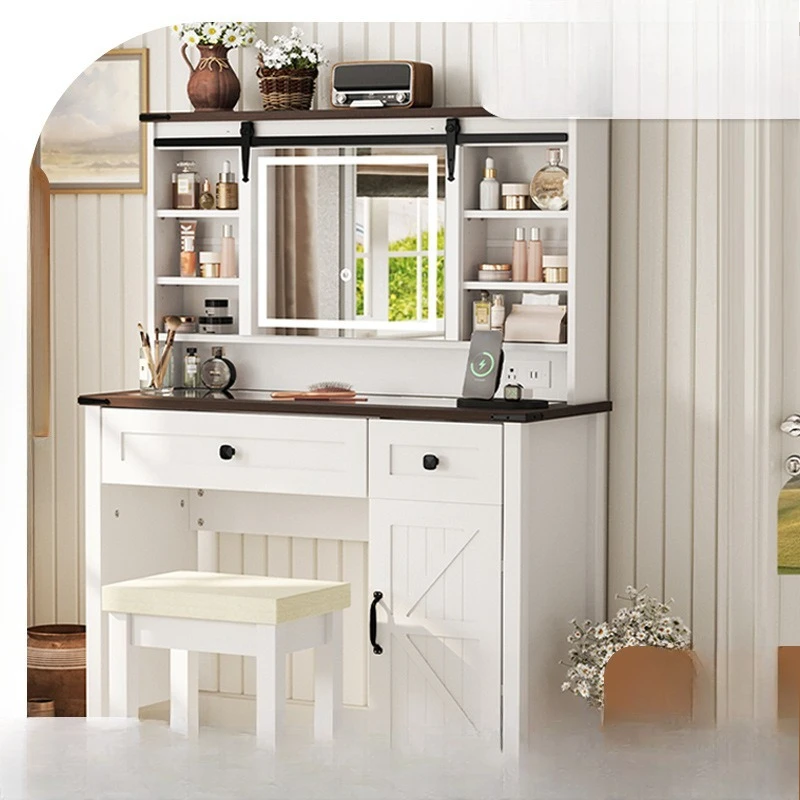 Bedroom dressing table with mirror Modern simple dressing Light luxury high-end storage integrated cabinet Makeup
Bedroom dressing table with mirror Modern simple dressing Light luxury high-end storage integrated cabinet Makeup