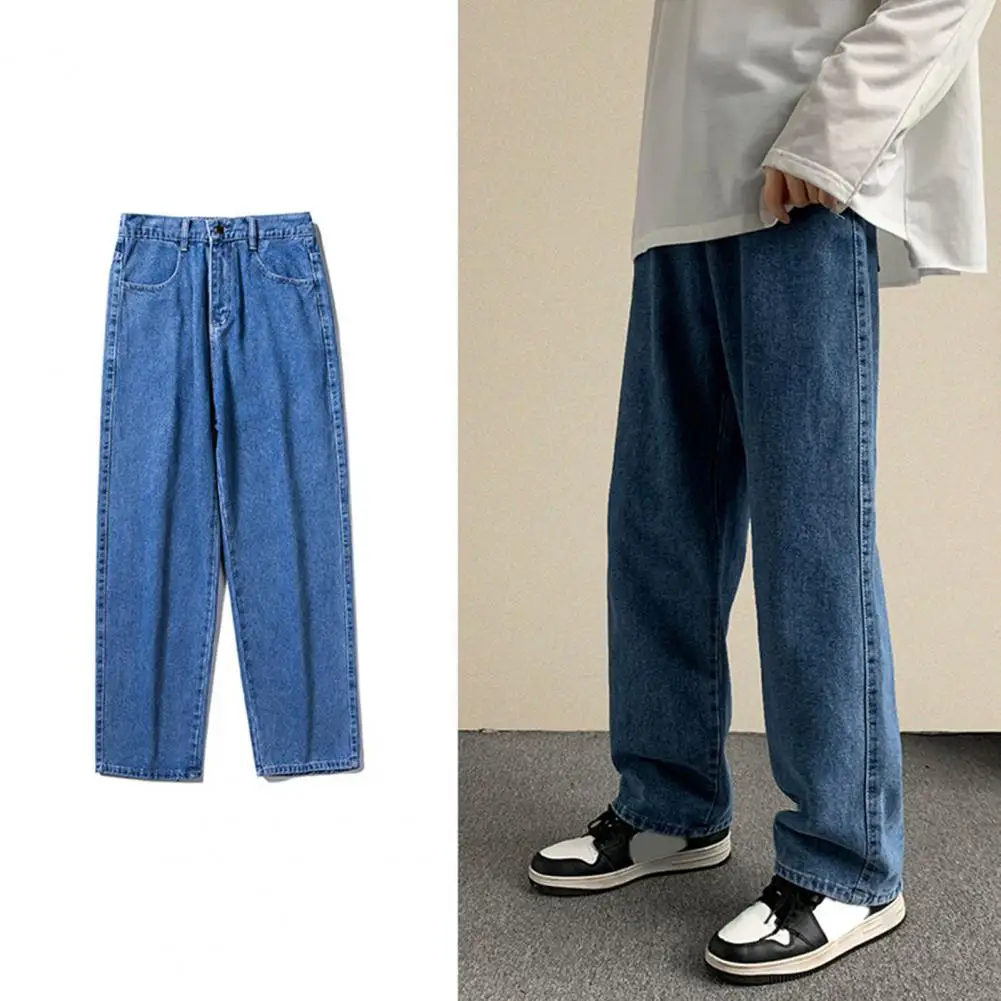 Korean Fashion Men's Baggy Jeans Classic All-match Solid Color Straight-leg Denim Wide-leg Pants Male Light Blue Grey Black
Korean Fashion Men's Baggy Jeans Classic All-match Solid Color Straight-leg Denim Wide-leg Pants Male Light Blue Grey Black