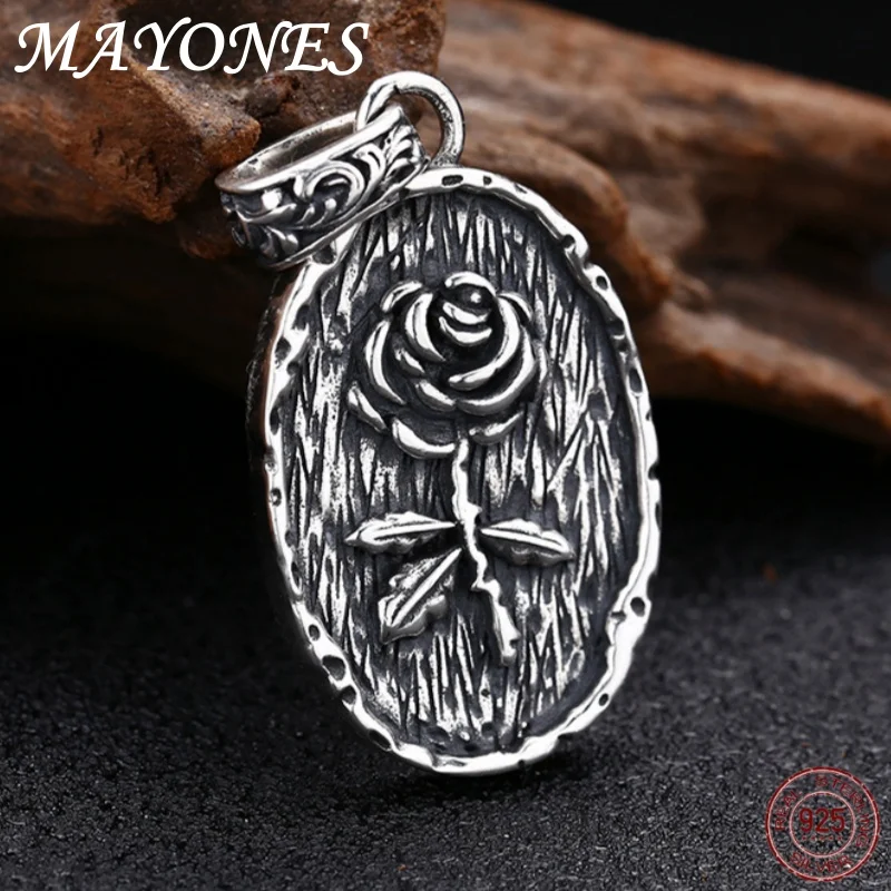 925 Sterling Silver Charm Pendant 2024 Women's New Retro Thai Silver Personalized Rose Oval Punk Jewelry
925 Sterling Silver Charm Pendant 2024 Women's New Retro Thai Silver Personalized Rose Oval Punk Jewelry