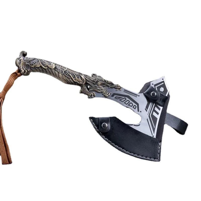 Mechanical hand axe, bone cutting geometric shape, battlefield metal, dragon handle, leather cover axe
Mechanical hand axe, bone cutting geometric shape, battlefield metal, dragon handle, leather cover axe