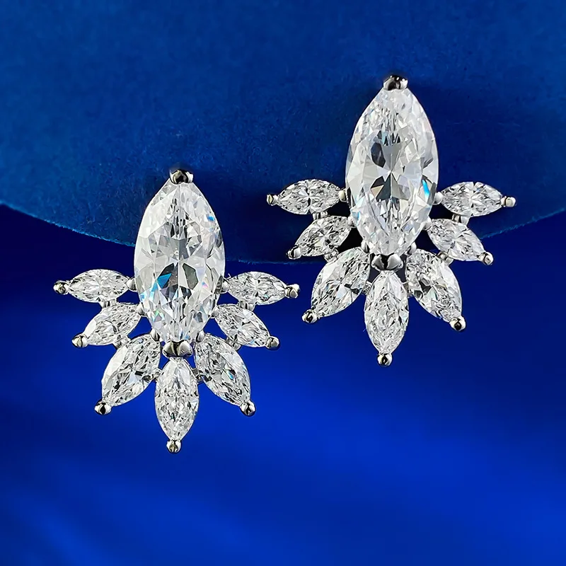 New Design Oval Shape White Gold Plated 925 Sterling Silver Flower Imperial Style Stud Earrings
New Design Oval Shape White Gold Plated 925 Sterling Silver Flower Imperial Style Stud Earrings