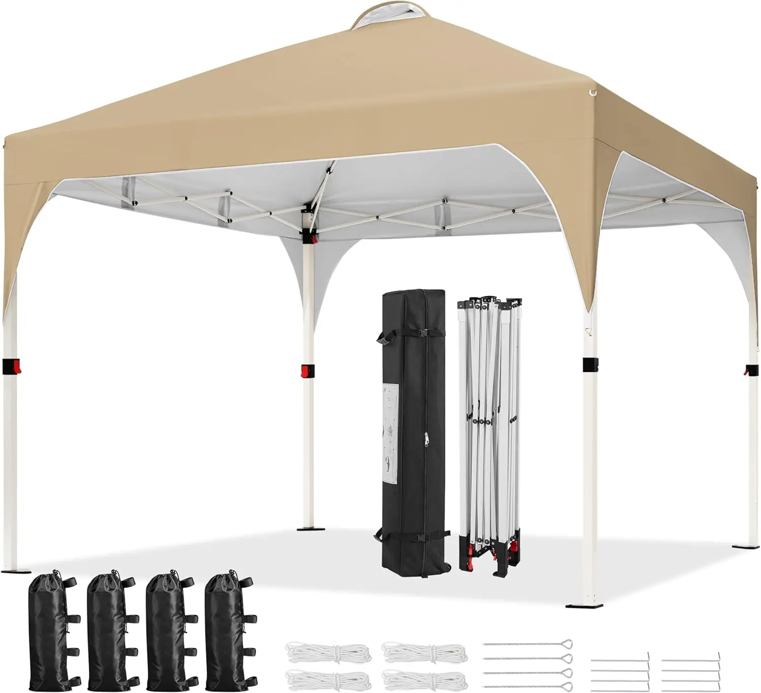 10x10 Pop Up Canopy Tent with Vent, Easy Set Up Tent, Instant Sun Shelter Canopy with Wheeled Bag, 4 Sandbags
10x10 Pop Up Canopy Tent with Vent, Easy Set Up Tent, Instant Sun Shelter Canopy with Wheeled Bag, 4 Sandbags