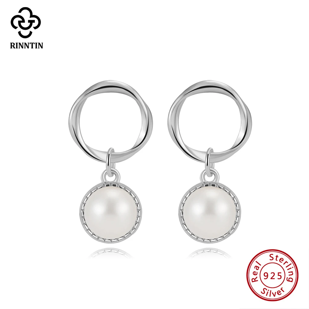 Rinntin New 925 Sterling Silver Pearl Hoop Drop Earrings Round Pearl Vintage Temperament Bridal Pearl Dangle Earrings GPE121
Rinntin New 925 Sterling Silver Pearl Hoop Drop Earrings Round Pearl Vintage Temperament Bridal Pearl Dangle Earrings GPE121