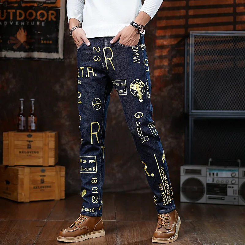 High end 2025 autumn new slim fit small leg pants for men, personalized embroidery printed fashion trend jeans
High end 2025 autumn new slim fit small leg pants for men, personalized embroidery printed fashion trend jeans
