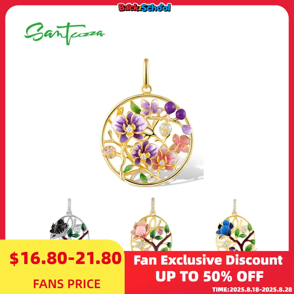 SANTUZZA Pure Silver Sterling Pendant For Women Sparkling White CZ Elegant Colorful Enamel Flower Wedding Gifts Fine Jewelry
SANTUZZA Pure Silver Sterling Pendant For Women Sparkling White CZ Elegant Colorful Enamel Flower Wedding Gifts Fine Jewelry