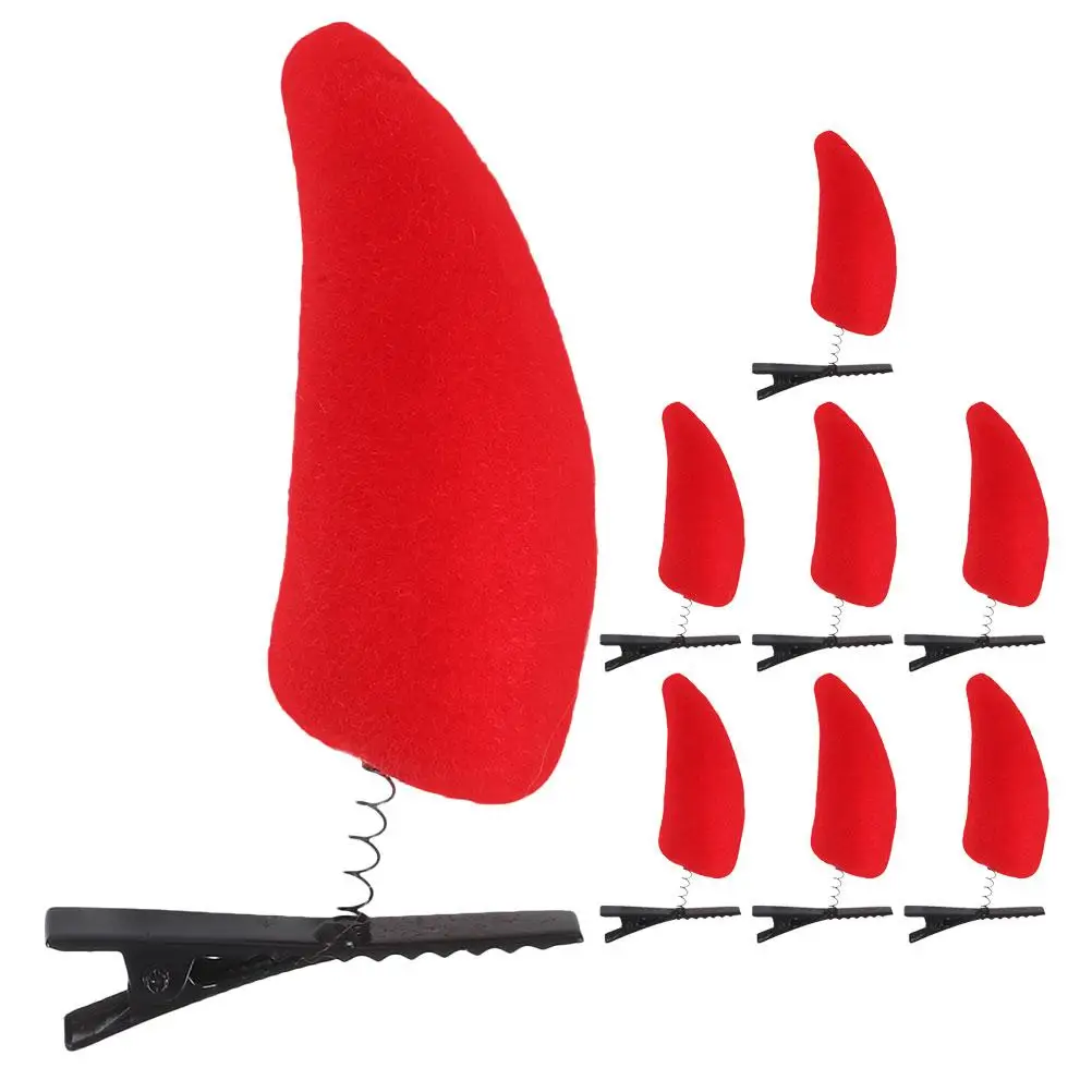 8pcs Hair Clips Red Spring Cow Horn Barrettes Halloween Dress Up Headgear Decor Novelty for Cosplay Party
8pcs Hair Clips Red Spring Cow Horn Barrettes Halloween Dress Up Headgear Decor Novelty for Cosplay Party
