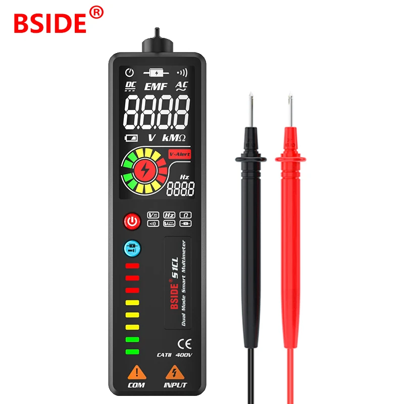 BSIDE Professional Digital Multimeter Smart Non-contact Live wire Detector Auto Range AC DC Voltage Tester Resistance Hz NCV New
BSIDE Professional Digital Multimeter Smart Non-contact Live wire Detector Auto Range AC DC Voltage Tester Resistance Hz NCV New