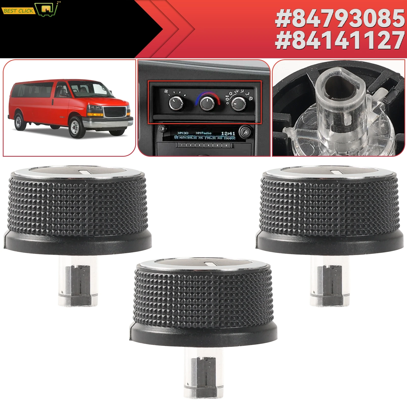 For Chevrolet Express Savana 2008-2017 A/C Heater Climate Control Knob 3PCS 84793085 84141127
For Chevrolet Express Savana 2008-2017 A/C Heater Climate Control Knob 3PCS 84793085 84141127