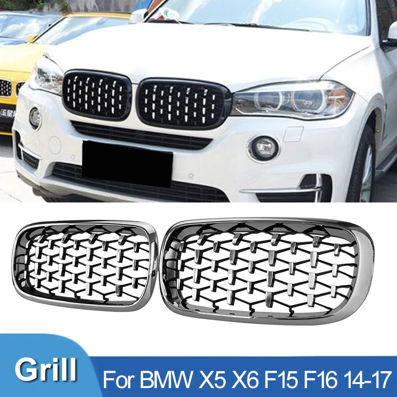 Pulleco For BMW F15 X5 F16 X6 Diamond Car Front Hood Kidney Grille Bumper Black Silver Racing Grill Fit 14-17 Auto Accessories
Pulleco For BMW F15 X5 F16 X6 Diamond Car Front Hood Kidney Grille Bumper Black Silver Racing Grill Fit 14-17 Auto Accessories