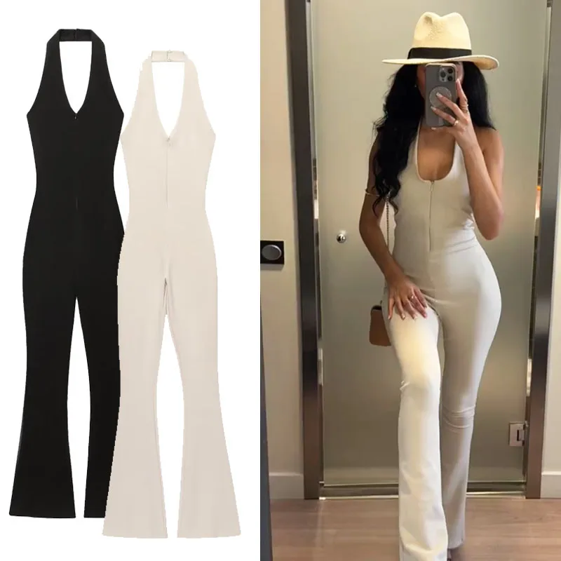 One Pieces Woman Clothing Long Female Jumpsuit Halter Full Length Elegant Female Women Corset Fashion Bodysuit Chic Flared Pants 
One Pieces Woman Clothing Long Female Jumpsuit Halter Full Length Elegant Female Women Corset Fashion Bodysuit Chic Flared Pants