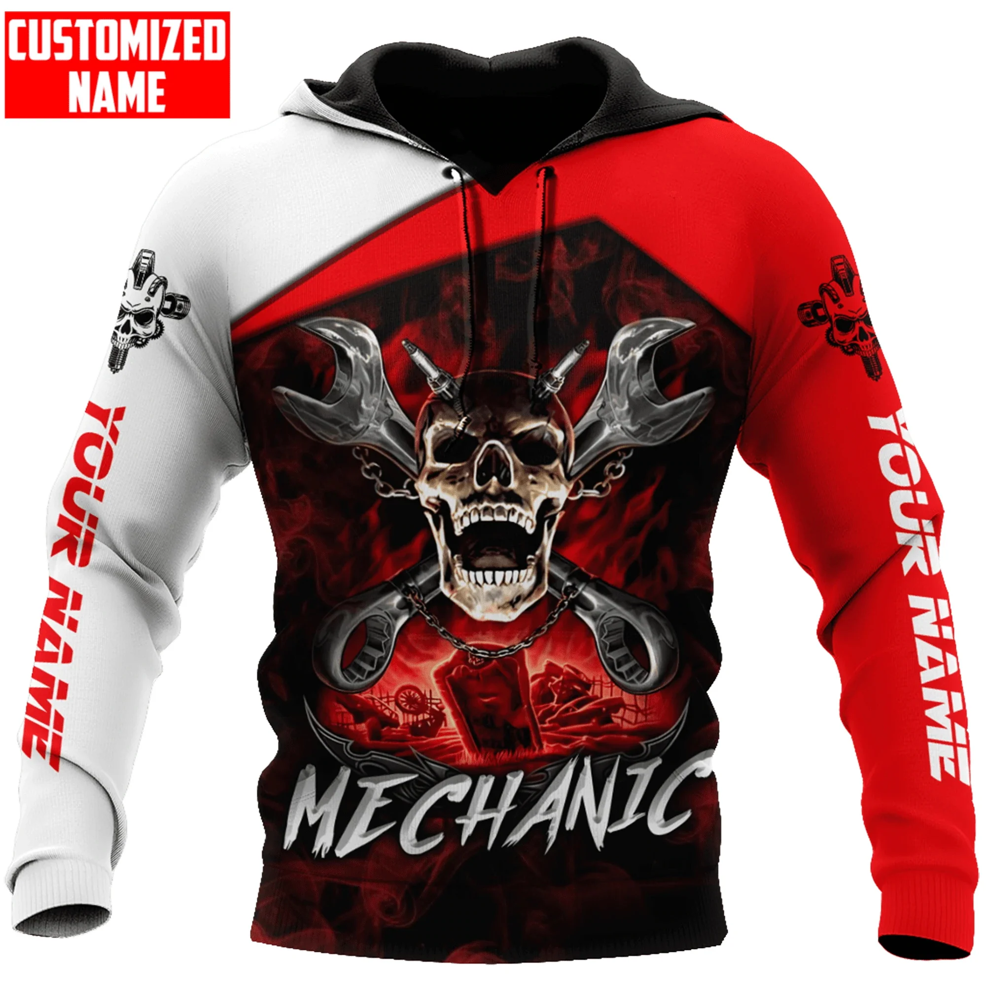 Personalized Name Mechanic Skull 3D All Over Printed Men Hoodie Unisex Hooded sweatshirt Streetwear Casual zipper hoodies DK503
Personalized Name Mechanic Skull 3D All Over Printed Men Hoodie Unisex Hooded sweatshirt Streetwear Casual zipper hoodies DK503