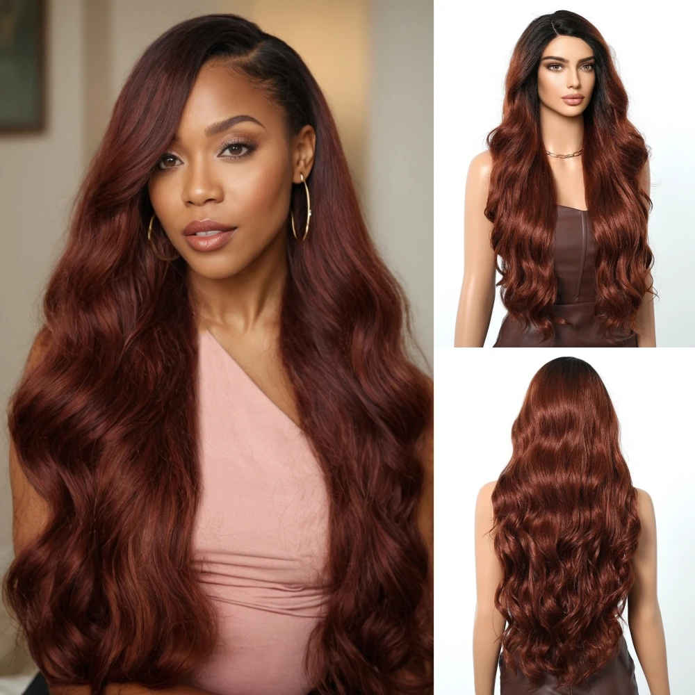 Lace Front Synthetic Wigs Yaki Wavy Auburn Reddish Brown Lace Front Wigs for Balck Women Daily Party Heat Resistant 13x4x1 Lace
Lace Front Synthetic Wigs Yaki Wavy Auburn Reddish Brown Lace Front Wigs for Balck Women Daily Party Heat Resistant 13x4x1 Lace