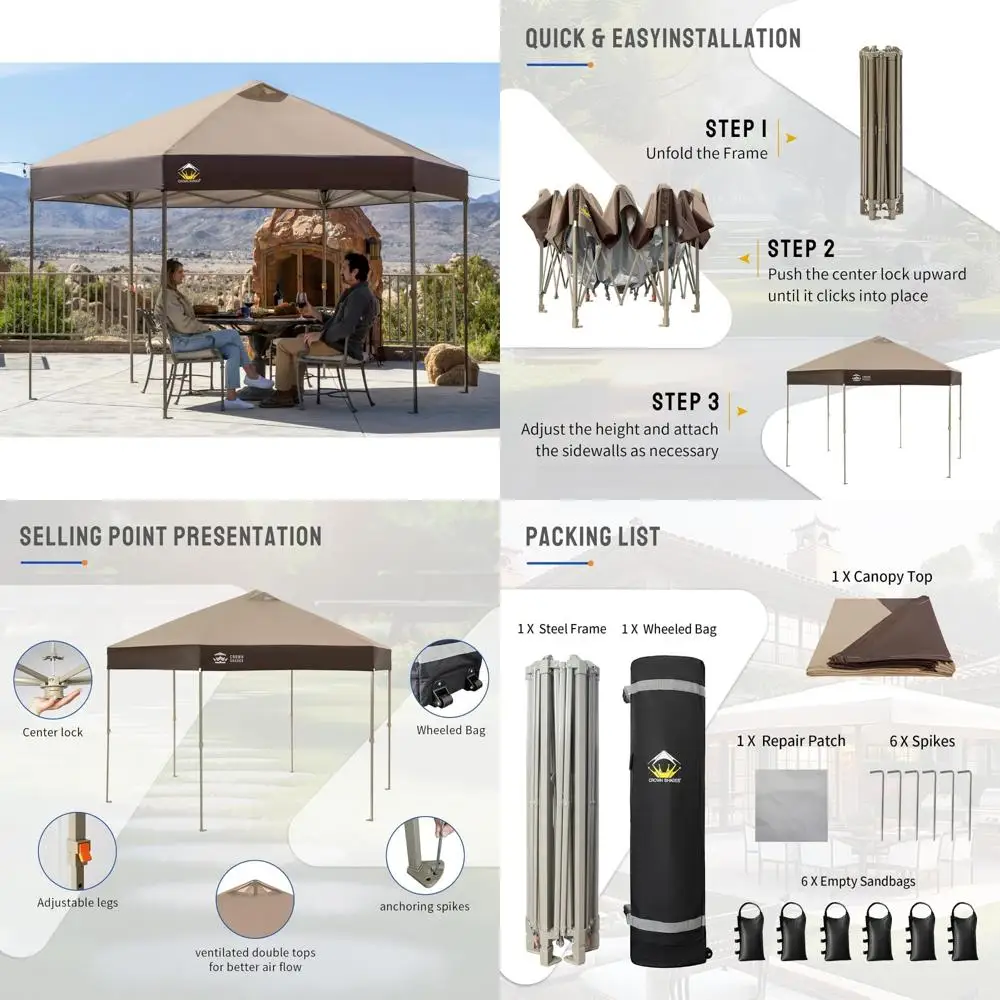 Portable 6-Sided Gazebo with Patented Center Lock, Easy Setup, 300D UV-Resistant Silver-Coated Fabric, Ideal for Outdoor Events
Portable 6-Sided Gazebo with Patented Center Lock, Easy Setup, 300D UV-Resistant Silver-Coated Fabric, Ideal for Outdoor Events