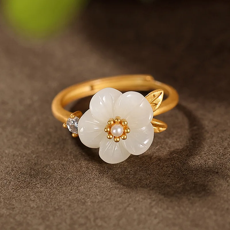 New style pearl inlaid natural chalcedony plum bossom engagement ring fresh chinese style adjustable ladies silver jewelry gift
New style pearl inlaid natural chalcedony plum bossom engagement ring fresh chinese style adjustable ladies silver jewelry gift