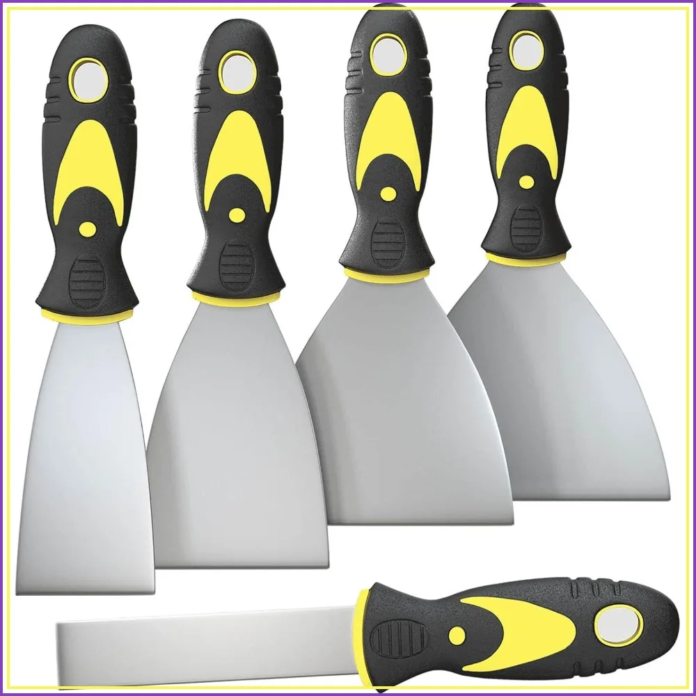 5-Piece Putty Knife Set - 1" to 5" Stainless Steel Scrapers for Drywall, Paint, Wallpaper Removal, Non-Rusting
5-Piece Putty Knife Set - 1" to 5" Stainless Steel Scrapers for Drywall, Paint, Wallpaper Removal, Non-Rusting