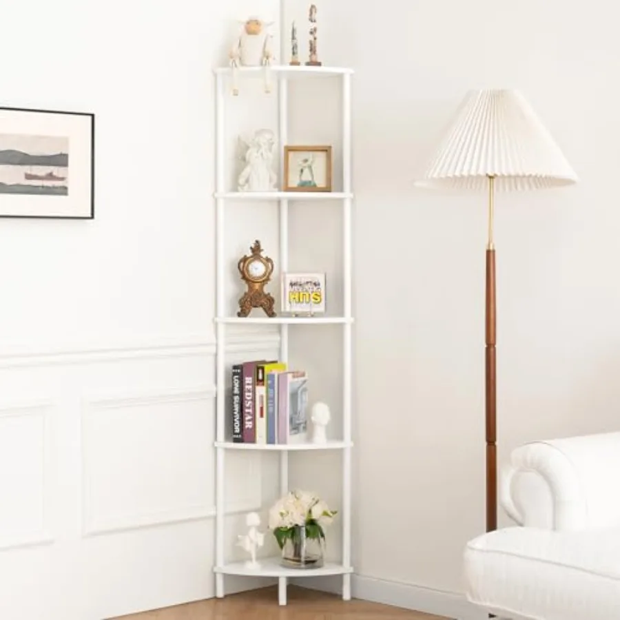 Corner Shelf Stand, 5-Tier Bookshelf, 65" Tall Shelves for Bedroom, Living Room, Narrow Display Shelf Bookcase, Book Shelf with
Corner Shelf Stand, 5-Tier Bookshelf, 65" Tall Shelves for Bedroom, Living Room, Narrow Display Shelf Bookcase, Book Shelf with