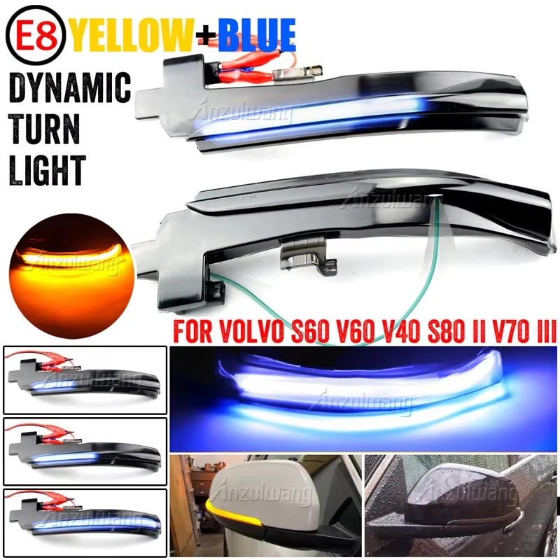 For Volvo S60 V60 V70 V40 Rearview mirror turn signal a pair Car turn signal lights Yellow and blue turn signals
For Volvo S60 V60 V70 V40 Rearview mirror turn signal a pair Car turn signal lights Yellow and blue turn signals