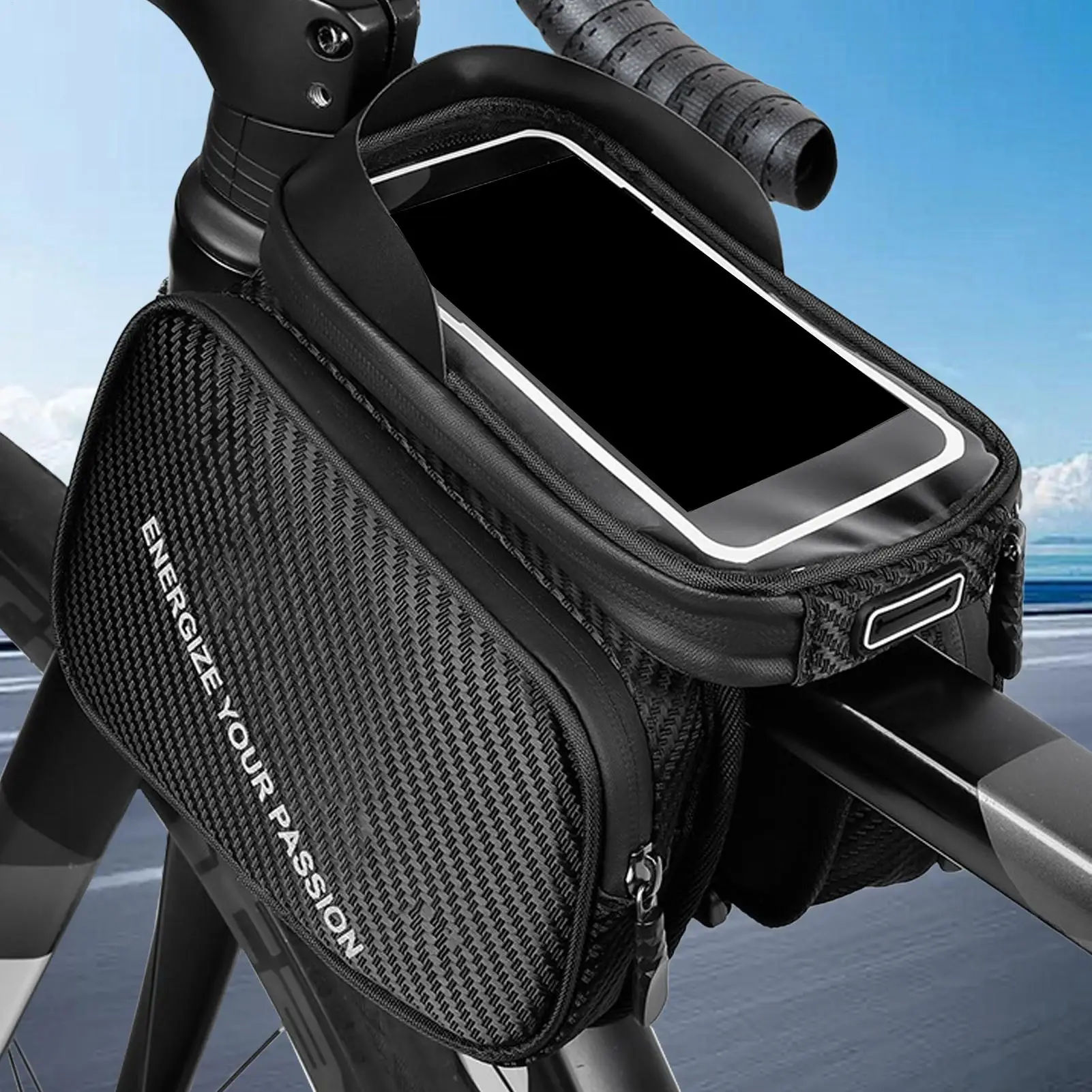 Водонепроницаемая нейлоновая сумка на раму велосипеда с держателем для телефона с сенсорным экраном для горной дороги, велосипедные инструменты для хранения ключей, незаменимые
Водонепроницаемая нейлоновая сумка на раму велосипеда с держателем для телефона с сенсорным экраном для горной дороги, велосипедные инструменты для хранения ключей, незаменимые