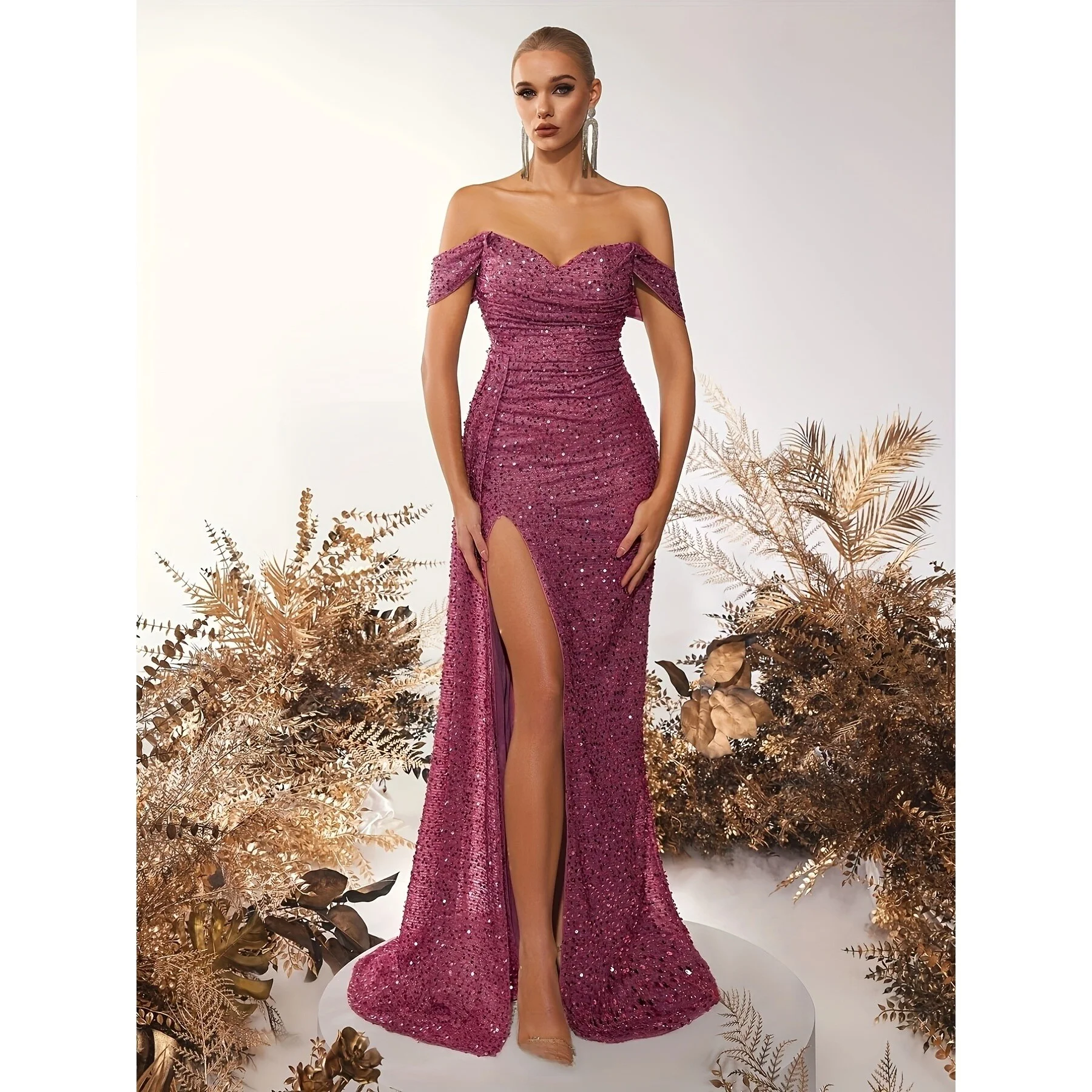 Sequin Mermaid Gown Evening Dress Pearl Fish Tail Women's Dress Elegant Glowing Citywalk Suitable for Spring Season
Sequin Mermaid Gown Evening Dress Pearl Fish Tail Women's Dress Elegant Glowing Citywalk Suitable for Spring Season