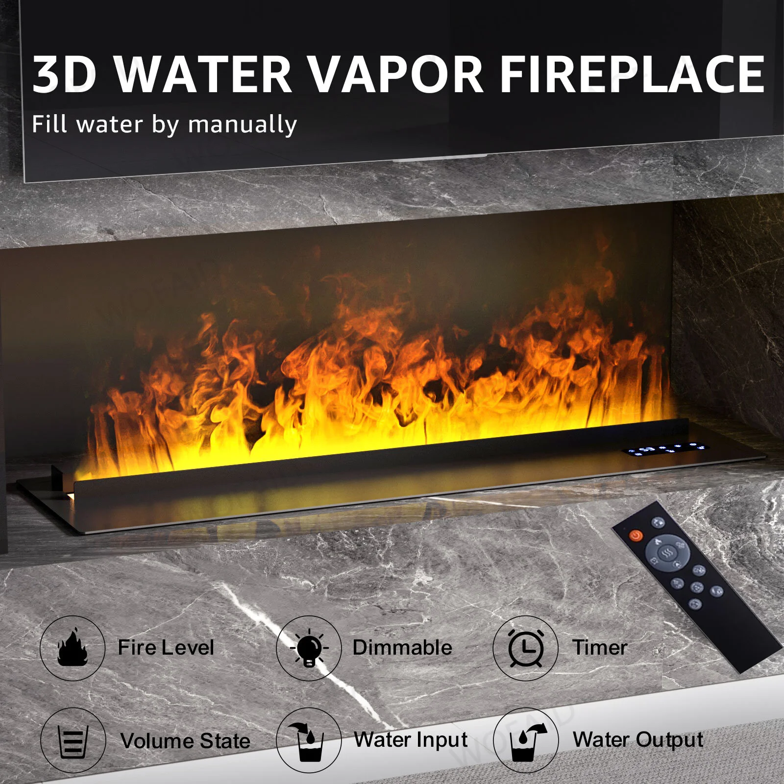Water Vapor Fireplace with Remote Control &Flame Color,Manual Water Addition Chimenea Decorativa Electrica Empotrable Fireplaces
Water Vapor Fireplace with Remote Control &Flame Color,Manual Water Addition Chimenea Decorativa Electrica Empotrable Fireplaces