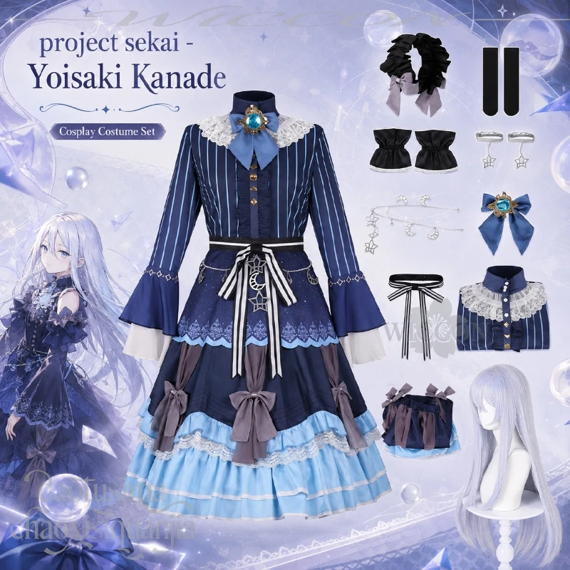 Yoisaki Kanade Cosplay Anime Game Project Sekai Costume Kawaii Goth Lolita Retro Long Dress Headwear Wigs Full Set Halloween Cos
Yoisaki Kanade Cosplay Anime Game Project Sekai Costume Kawaii Goth Lolita Retro Long Dress Headwear Wigs Full Set Halloween Cos