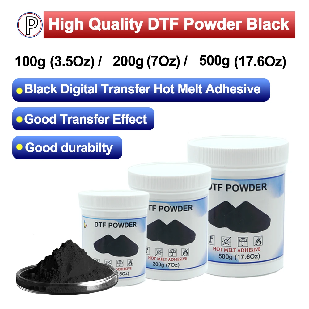 Black DTF Powder 100g / 200g / 500g For All DTF Printer on All Fabric Hot Melt Transfer Adhesive Powder on Direct To Film
Black DTF Powder 100g / 200g / 500g For All DTF Printer on All Fabric Hot Melt Transfer Adhesive Powder on Direct To Film