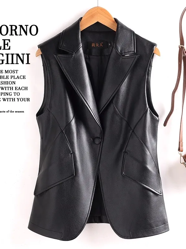 Весенне-осенний женский кожаный жилет Faionable oulder Padl Jaet, обычный костюм с воротником, дизайн для поездок на работу, Sle
Весенне-осенний женский кожаный жилет Faionable oulder Padl Jaet, обычный костюм с воротником, дизайн для поездок на работу, Sle