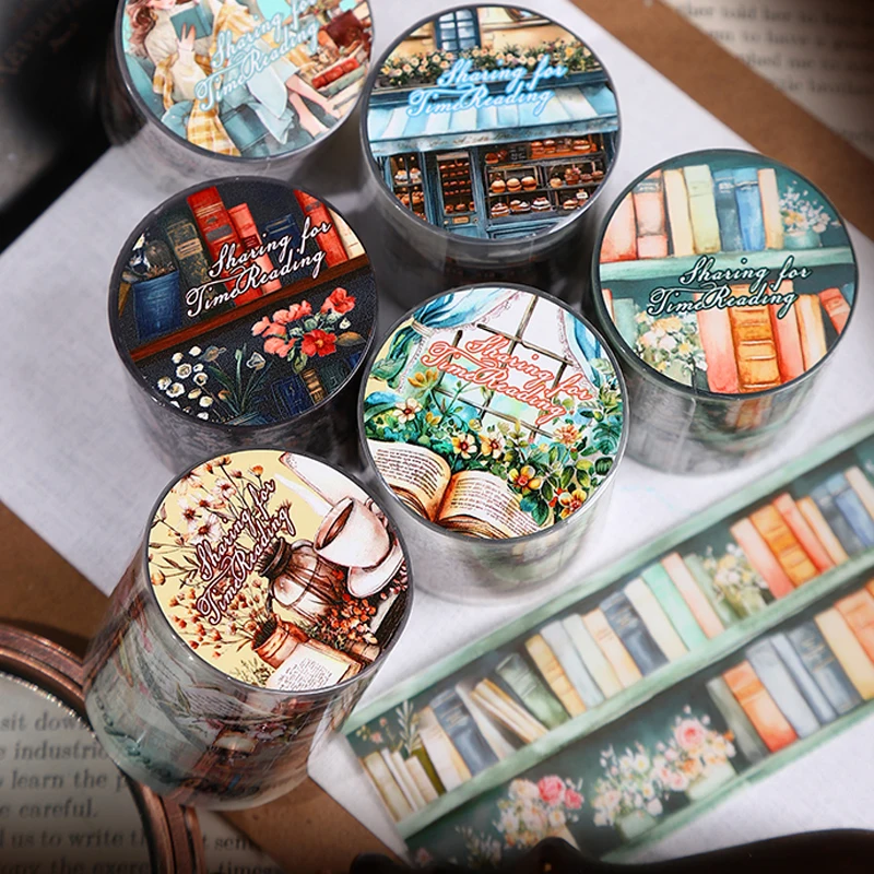 Mr.Paper 6 Rolls Sharing for Time Reading Series PET Die-Cut Washi Tape, Vintage Bookstore Girl Decorative Tape for Scrapbooking
Mr.Paper 6 Rolls Sharing for Time Reading Series PET Die-Cut Washi Tape, Vintage Bookstore Girl Decorative Tape for Scrapbooking