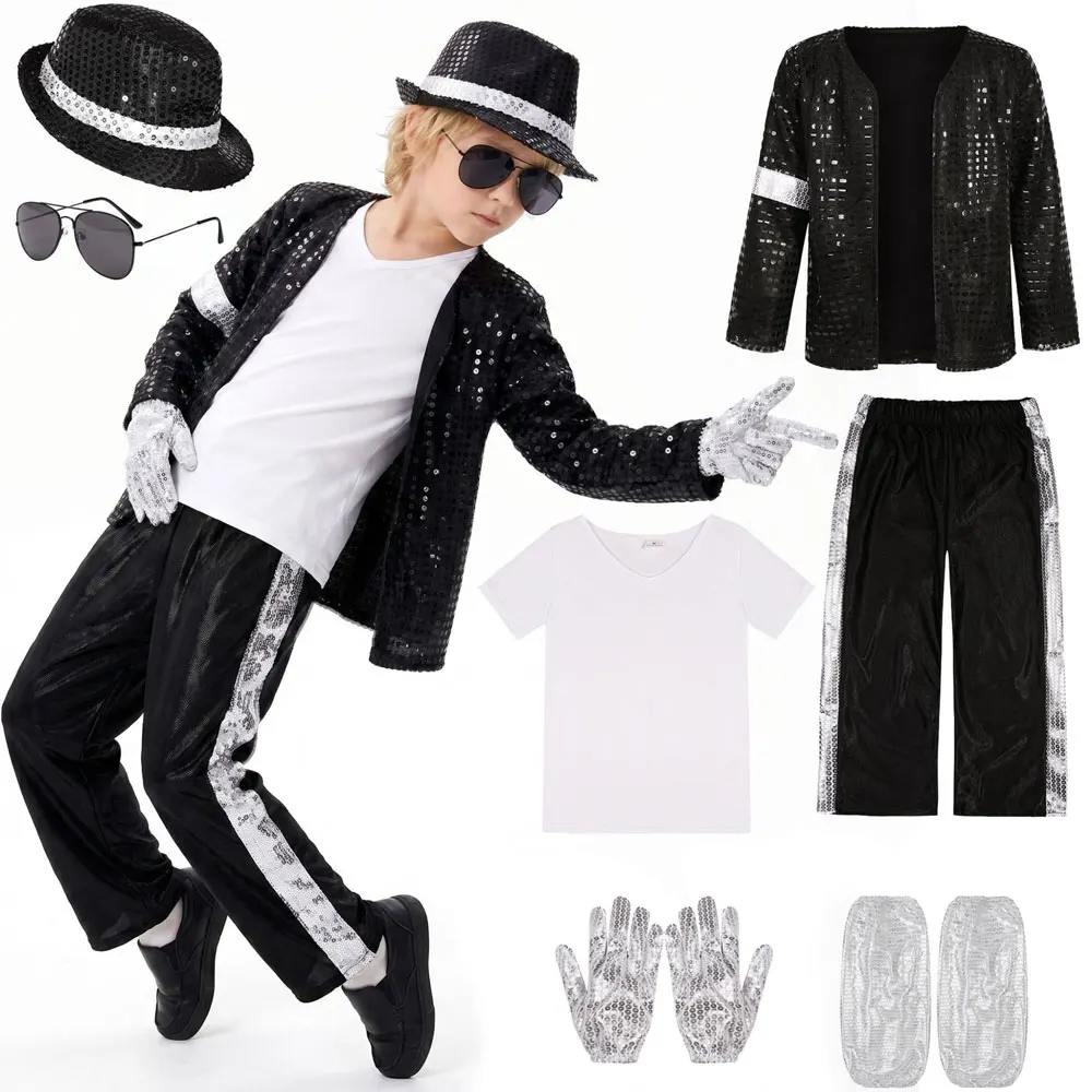 Kids Michael Jackson Cosplay Costume Halloween Birthday Party Dance Stage Performance Costume Pop Star Family Boys Girls Outfit
Kids Michael Jackson Cosplay Costume Halloween Birthday Party Dance Stage Performance Costume Pop Star Family Boys Girls Outfit