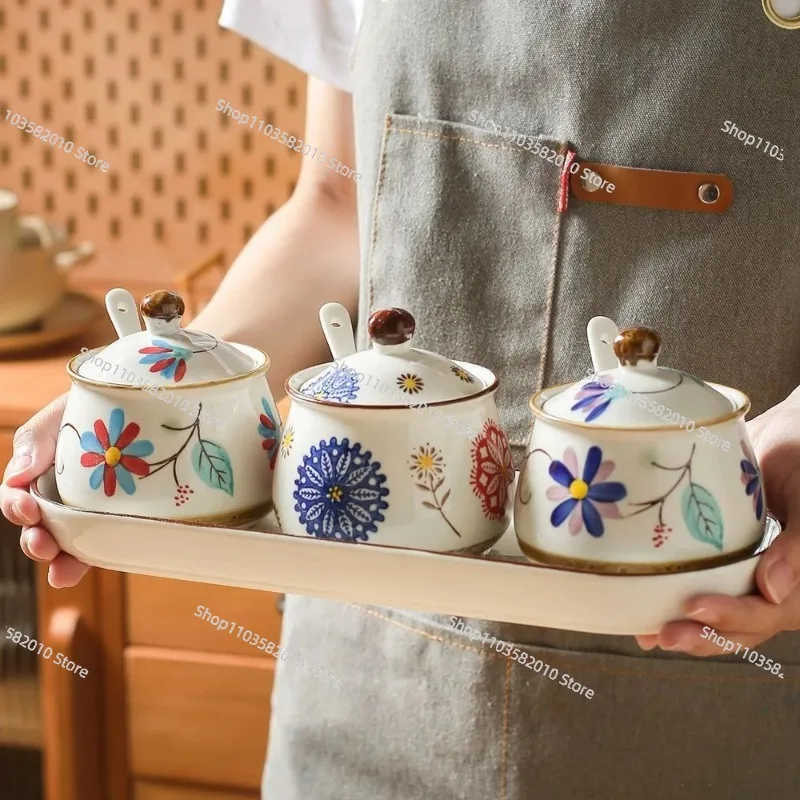 New Chinese Style Ceramic Spice Jar Set, Heat-Resistant Salt & Nut Jars with Lid & Spoon
New Chinese Style Ceramic Spice Jar Set, Heat-Resistant Salt & Nut Jars with Lid & Spoon