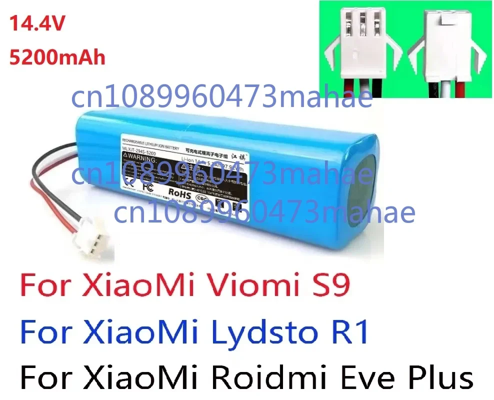 Replacement For XiaoMi Lydsto R1 Roidmi Eve Plus Viomi S9 Robot Vacuum Cleaner Battery Pack Capacity 14.4V 5200mAh Accessories%1
Replacement For XiaoMi Lydsto R1 Roidmi Eve Plus Viomi S9 Robot Vacuum Cleaner Battery Pack Capacity 14.4V 5200mAh Accessories%1