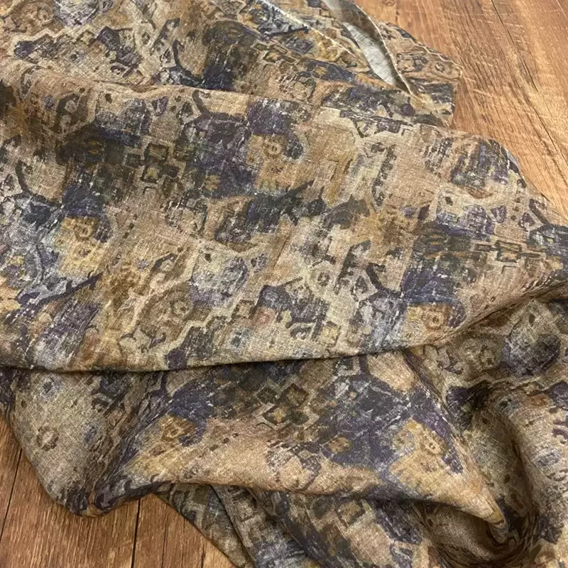 Pure ramie printed fabric, used for making high-end summer clothing sewing fabrics
Pure ramie printed fabric, used for making high-end summer clothing sewing fabrics