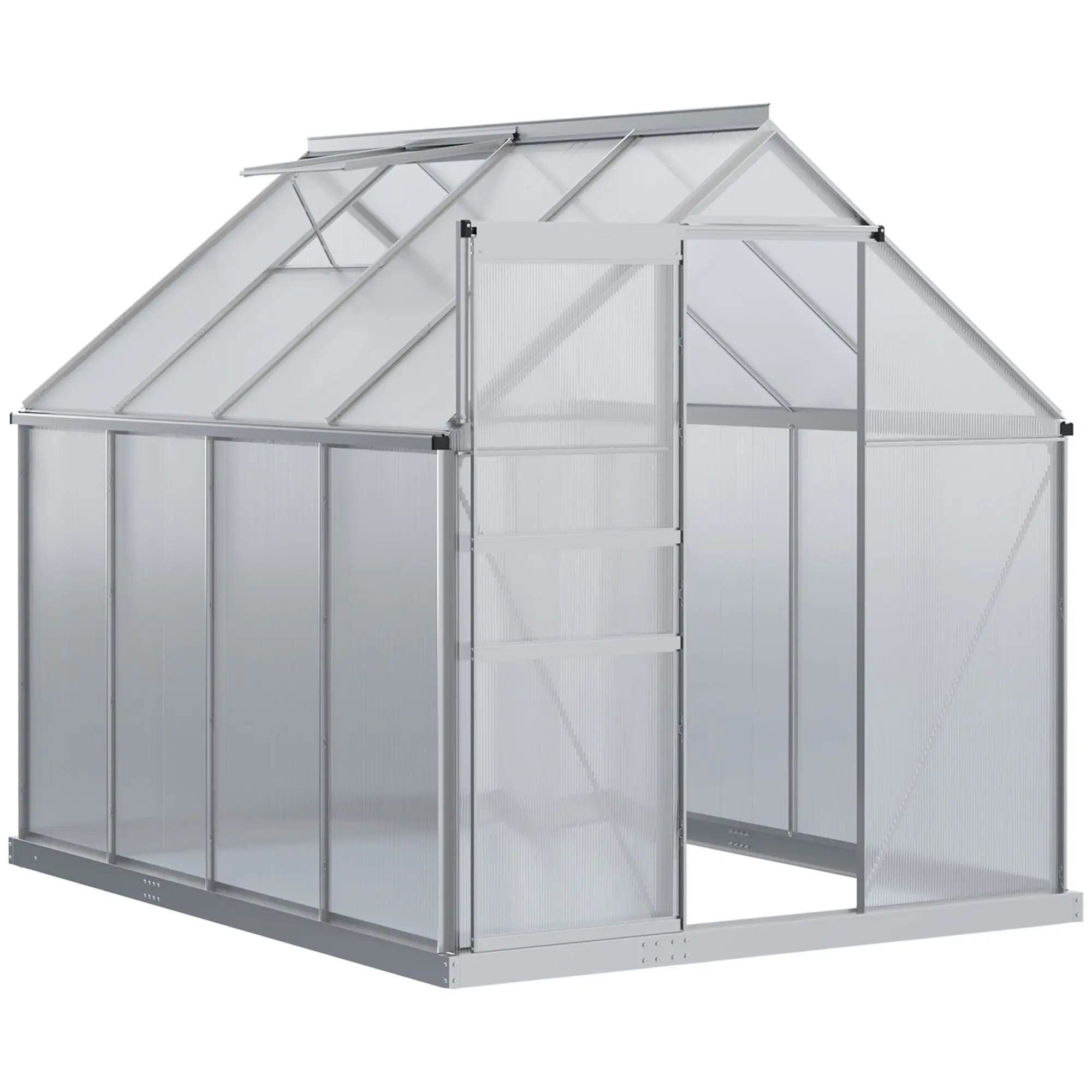 For Outsunny 8' x 6' Aluminum Greenhouse Polycarbonate Walk-in Garden Greenhouse Kit with Adjustable Roof Vent, Rain Gutter and
For Outsunny 8' x 6' Aluminum Greenhouse Polycarbonate Walk-in Garden Greenhouse Kit with Adjustable Roof Vent, Rain Gutter and