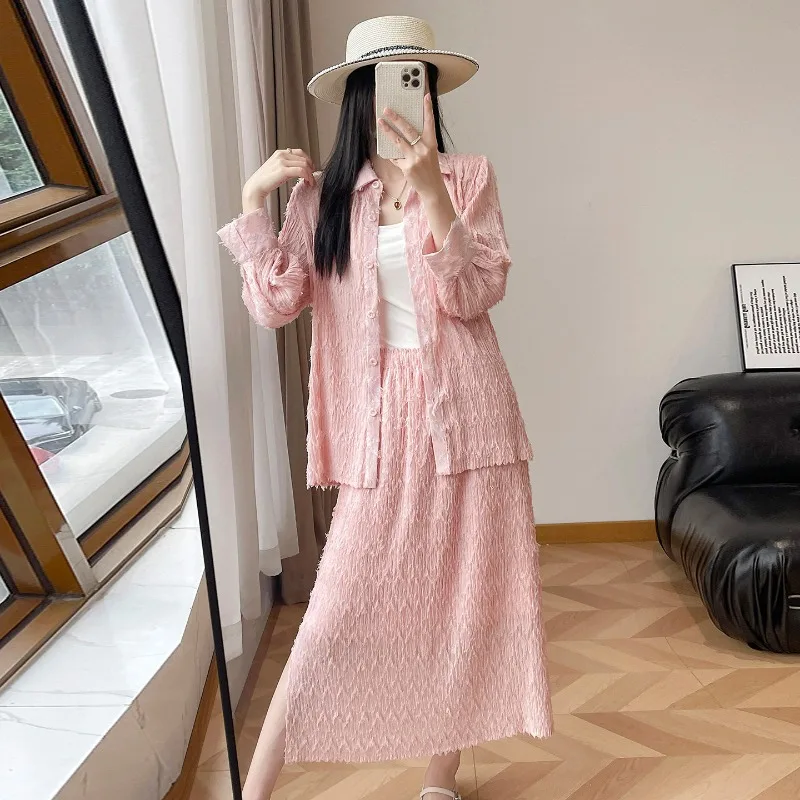 Miyake Pleated 2026 White Pleated Shirt Set for Women Loose Fashionable Casual Elegant Large Hem Skirt Original Two-Piece Set
Miyake Pleated 2026 White Pleated Shirt Set for Women Loose Fashionable Casual Elegant Large Hem Skirt Original Two-Piece Set