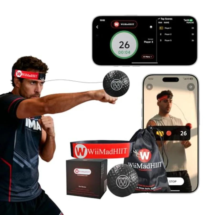 Boxing Reflex Ball with Punch Counter App, Fun Punch Game with Headband, Hand Eye Coordination Training Boxing Equipment, Fitn
Boxing Reflex Ball with Punch Counter App, Fun Punch Game with Headband, Hand Eye Coordination Training Boxing Equipment, Fitn