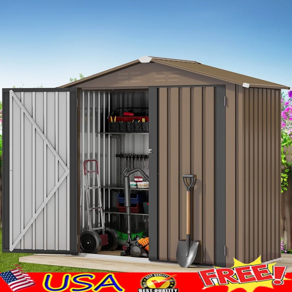 Outdoor Metal Storage Shed Large Garden Tools Storage Lockable Doors Ventilated Secure Backyard Lawn Equipment Organizer
Outdoor Metal Storage Shed Large Garden Tools Storage Lockable Doors Ventilated Secure Backyard Lawn Equipment Organizer