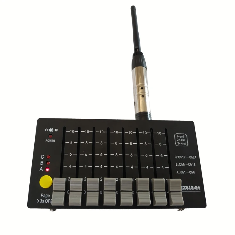 8-channel 24 Channel Mini DMX512 Light Control Console with Rechargeable Battery DMX512 Decoder Controller