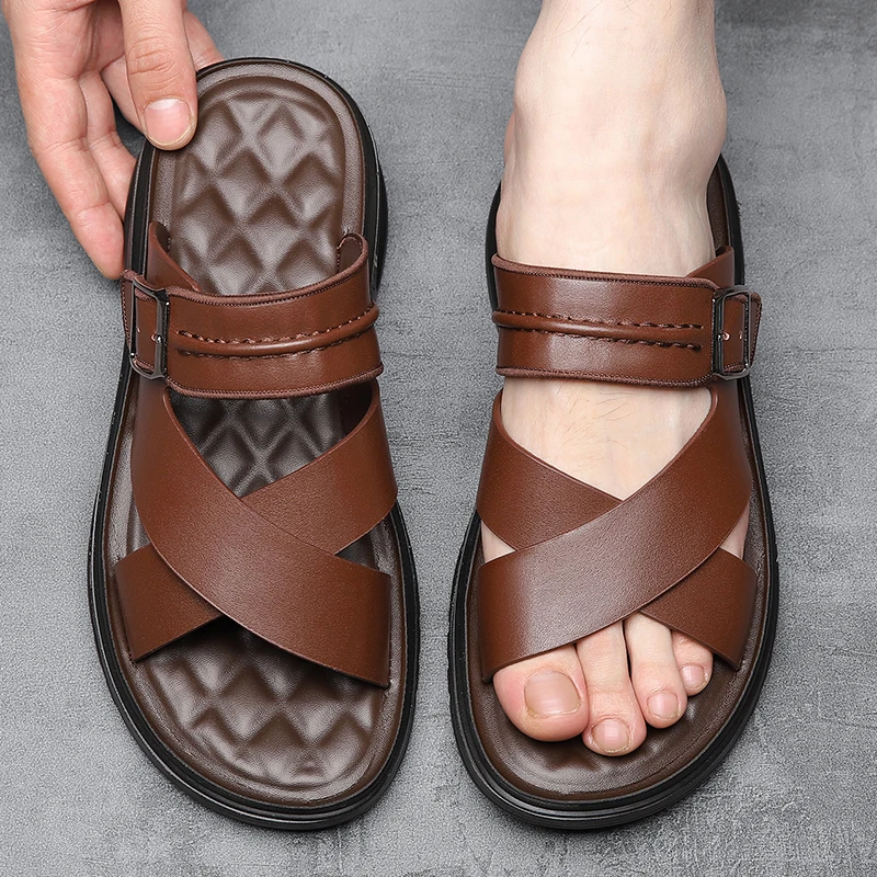 Men's Summer Comfortable Soft-Soled Sandals Beach Shoes Anti-Slip Two-Way Wear Slip-On Slippers-0602
Men's Summer Comfortable Soft-Soled Sandals Beach Shoes Anti-Slip Two-Way Wear Slip-On Slippers-0602