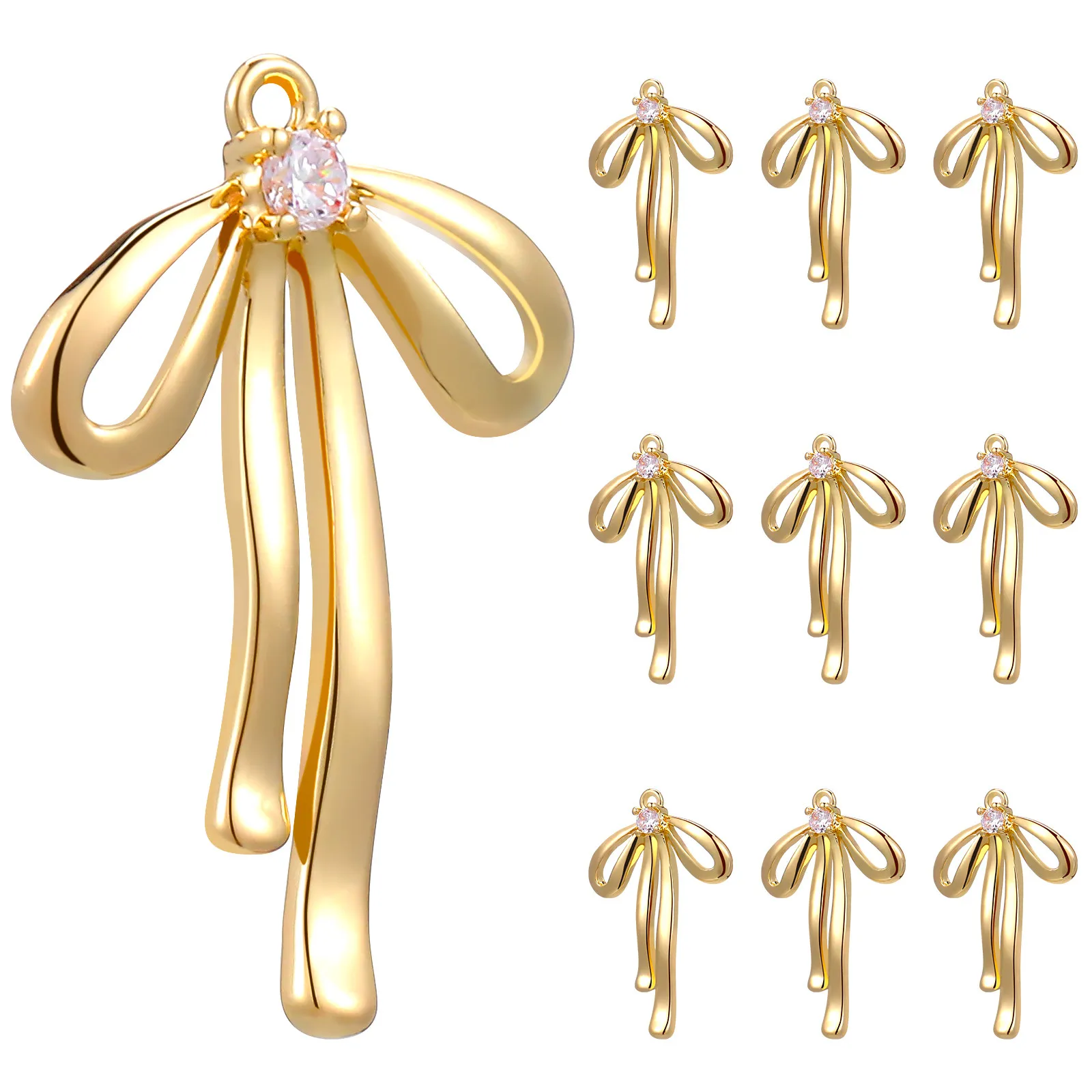 10Pcs Bowknot Charms Pendant Rhinestone Bowknot for Jewelry Making DIY Accessories Necklace Earrings Bracelets Plated Charms
10Pcs Bowknot Charms Pendant Rhinestone Bowknot for Jewelry Making DIY Accessories Necklace Earrings Bracelets Plated Charms