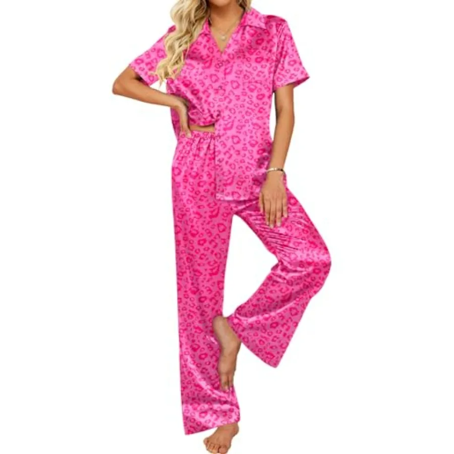 Ekouaer Silk Pajamas for Womens Set 2 Pcs Satin Pjs Soft Button Down Sleepwear Wide Leg Long Pants with Pockets
Ekouaer Silk Pajamas for Womens Set 2 Pcs Satin Pjs Soft Button Down Sleepwear Wide Leg Long Pants with Pockets