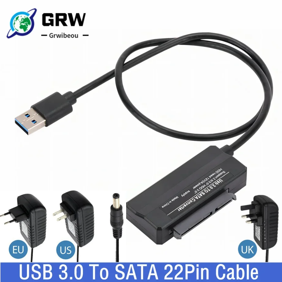 SATA to USB 3.0 Adapter Cable USB To SATA Cable Support 2.5/3.5 inche External HDD SSD Hard Disk Computer 7+15 22 Pin SATA Cable
SATA to USB 3.0 Adapter Cable USB To SATA Cable Support 2.5/3.5 inche External HDD SSD Hard Disk Computer 7+15 22 Pin SATA Cable