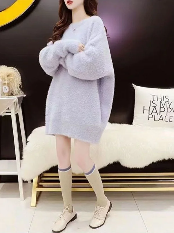 plus Size Soft Faux Mink Sweater Women's Loose Lazy Style Mid-Length Knitted Shirt Autumn Winter Casual Fashion round Neck Lo...
plus Size Soft Faux Mink Sweater Women's Loose Lazy Style Mid-Length Knitted Shirt Autumn Winter Casual Fashion round Neck Lo...