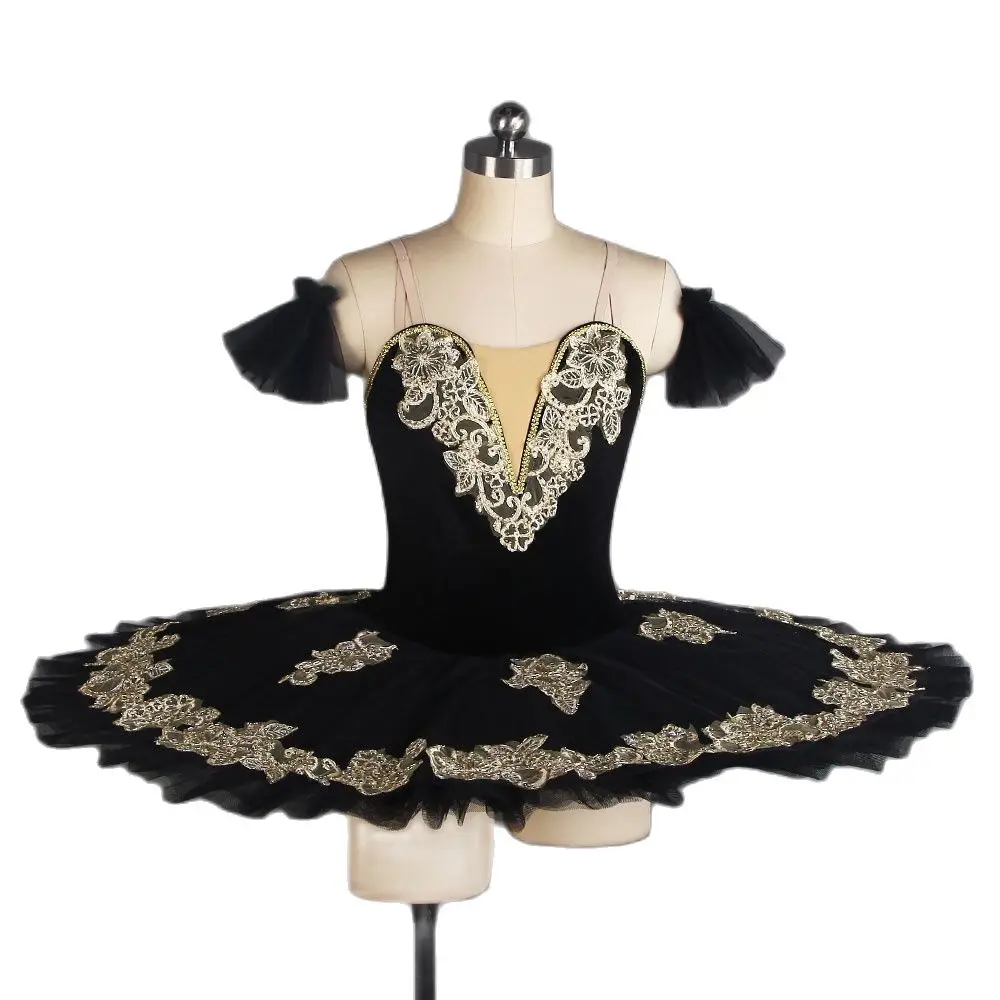 BLL100 GDC Black and Gold Professional Ballet Dance Tutu Velvet Bodice with 7 layers Pleated Tulle Pancake Tutus
BLL100 GDC Black and Gold Professional Ballet Dance Tutu Velvet Bodice with 7 layers Pleated Tulle Pancake Tutus