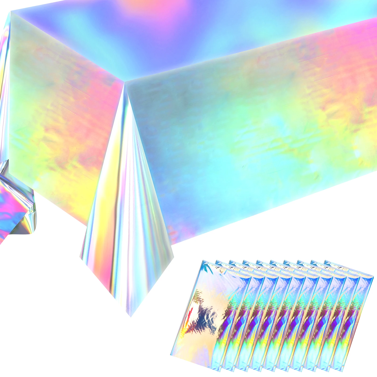 10Pcs Iridescent Tablecloth Holographic Colorful Table Cover Rectangular Glitter Tablecloth Reusable Waterproof Tablecloth
10Pcs Iridescent Tablecloth Holographic Colorful Table Cover Rectangular Glitter Tablecloth Reusable Waterproof Tablecloth