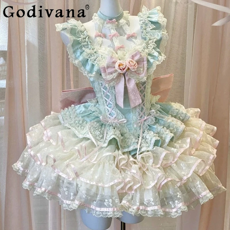Spring Summer Fairy Dress for Women Heavy Craft Rose Lace Romantic Fairy Princess Dress Female Japanese Style Lolita Dress
Spring Summer Fairy Dress for Women Heavy Craft Rose Lace Romantic Fairy Princess Dress Female Japanese Style Lolita Dress