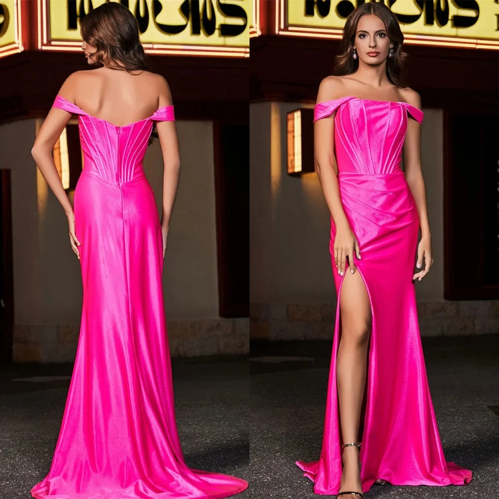 Customized Exquisite Satin Evening Dresses Classic Off the Shoulder Homecoming Dresses Temperament Sweep Train Prom Dress
Customized Exquisite Satin Evening Dresses Classic Off the Shoulder Homecoming Dresses Temperament Sweep Train Prom Dress