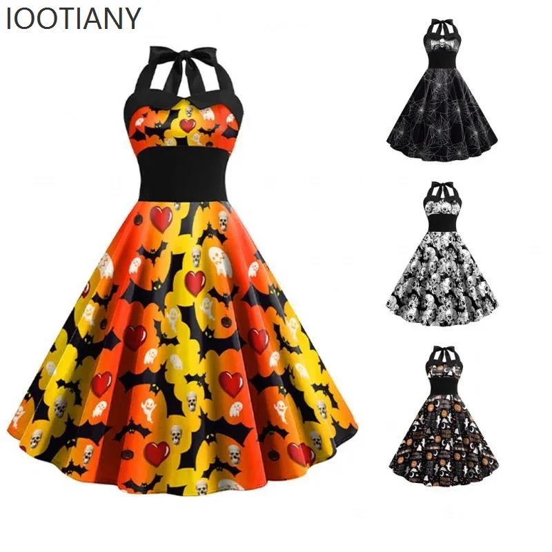 New Halloween Printed Dress Women Shoulder Strap High Waist Sleeveless Fashion Sexy Elegant Dress Stage Performance Costume Set
New Halloween Printed Dress Women Shoulder Strap High Waist Sleeveless Fashion Sexy Elegant Dress Stage Performance Costume Set