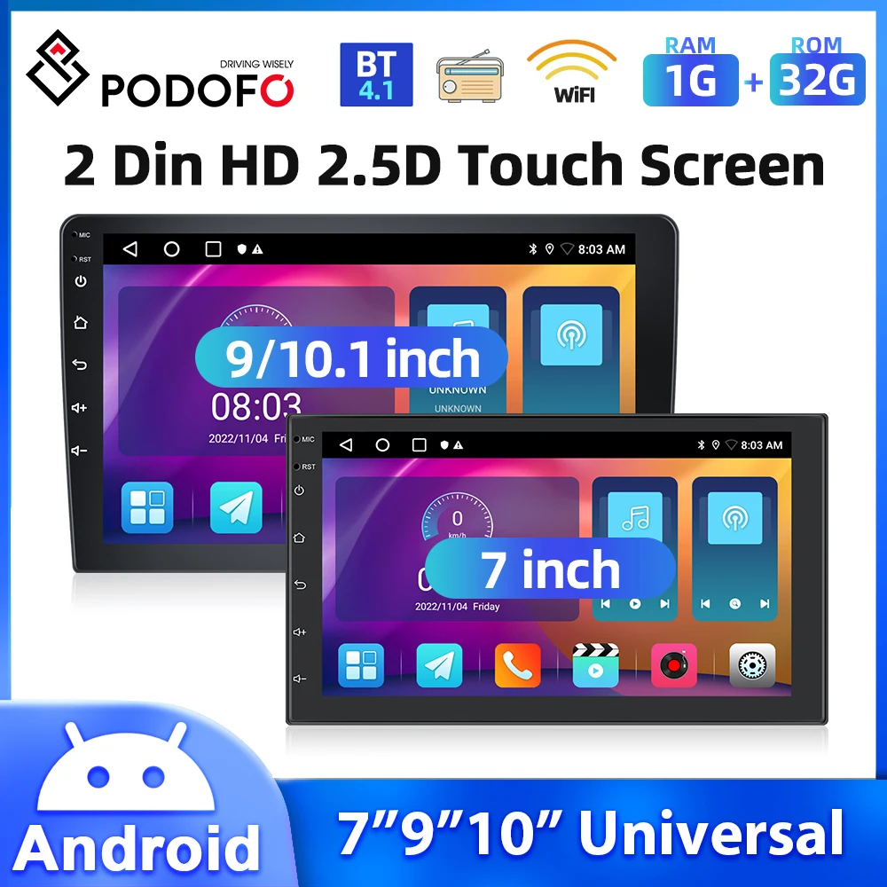 Podofo 7''/9''/10'' Android Car Radio Multimedia Player Mirror Link GPS Navigation WIFI Bluetooth AHD Rear View Camera Universal
Podofo 7''/9''/10'' Android Car Radio Multimedia Player Mirror Link GPS Navigation WIFI Bluetooth AHD Rear View Camera Universal