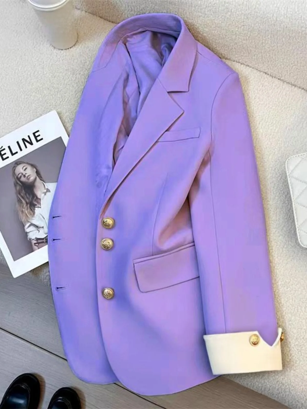 Casual Style Women's Small Suit Jacket Spring Autumn New Korean Design High Fashion Personality Leisure Top Buttoned Coat
Casual Style Women's Small Suit Jacket Spring Autumn New Korean Design High Fashion Personality Leisure Top Buttoned Coat